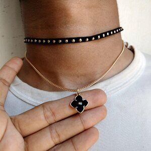 Retro Double Layer Metal Chain Pendant Necklace
